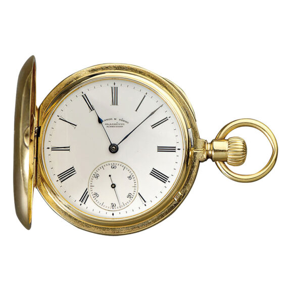 German 18K gold hunting cased lever pocket watch Circa 1890