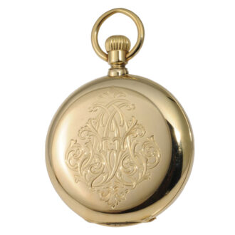 German 18K gold hunting cased lever pocket watch Circa 1890