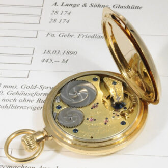German 18K gold hunting cased lever pocket watch Circa 1890