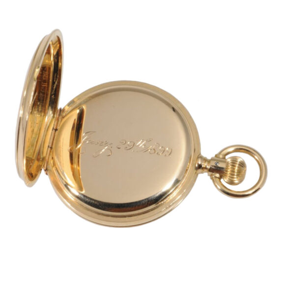 Small German 18K rose gold hunting cased lever Circa 1893 Small German 18K rose gold hunting cased lever Circa 1893