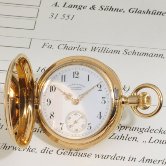 Small German 18K rose gold hunting cased lever Circa 1893 Small German 18K rose gold hunting cased lever Circa 1893