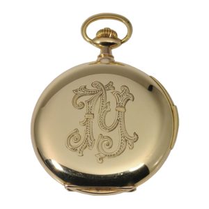 Heavy gold hunting cased repeating lever watch Circa 1924
