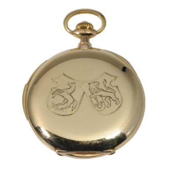 Heavy gold hunting cased repeating lever watch Circa 1924 Heavy gold hunting cased repeating lever watch Circa 1924