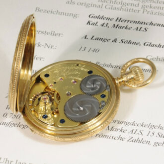 Decorative German 18K gold hunting cased lever Circa 1879