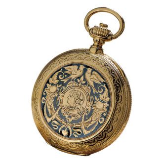 German 18K rose gold hunting cased lever watch Circa 1892