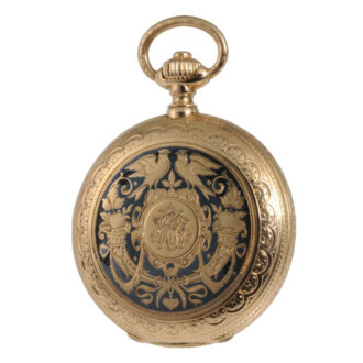 German 18K rose gold hunting cased lever watch Circa 1892