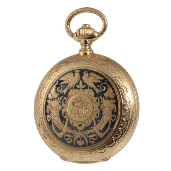 German 18K rose gold hunting cased lever watch Circa 1892 German 18K rose gold hunting cased lever watch Circa 1892