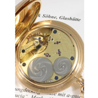 German 18K rose gold hunting cased lever watch Circa 1892