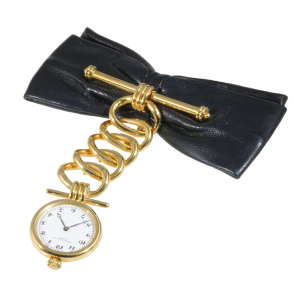 Swiss 18K gold pendant watch with brooch and chatelaine Circa 1994 Swiss 18K gold pendant watch with brooch and chatelaine Circa 1994