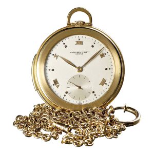 Swiss rose gold repeating lever dress watch with chain Circa 1924