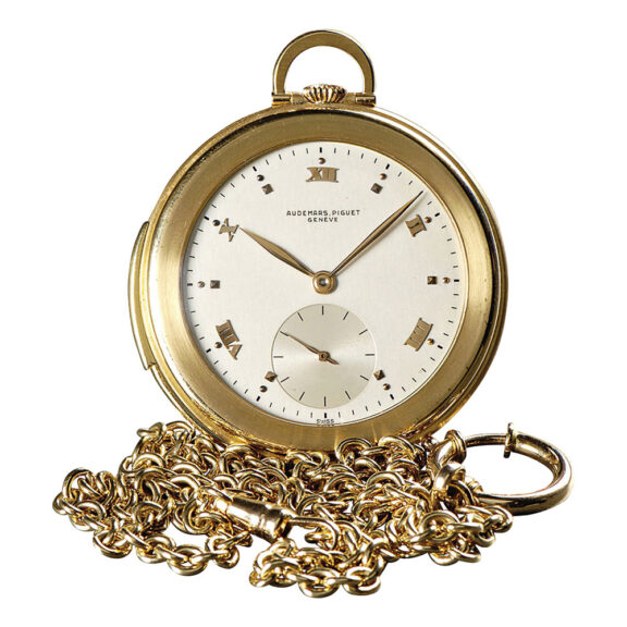 Swiss rose gold repeating lever dress watch with chain Circa 1924