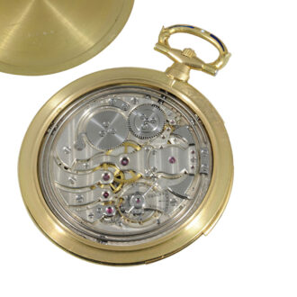 Elegant Swiss 18K gold and enamel repeating lever watch Circa 1900