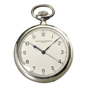 Fine Swiss silver open faced lever deck watch Circa 1945