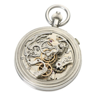 Swiss steel split-seconds chronograph deck chronometer Circa 1950 Swiss steel split-seconds chronograph deck chronometer Circa 1950