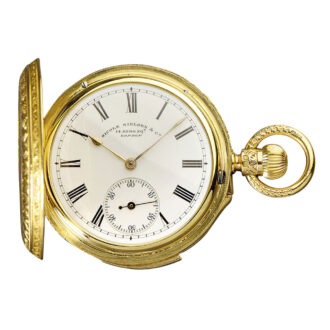 English 18K gold hunting cased repeating lever watch Circa 1890