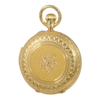 English 18K gold hunting cased repeating lever watch Circa 1890