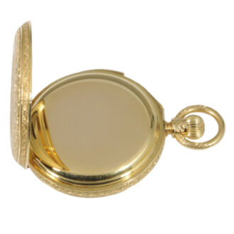 English 18K gold hunting cased repeating lever watch Circa 1890