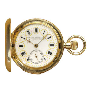 Swiss rose gold hunting cased repeating lever watch Circa 1900