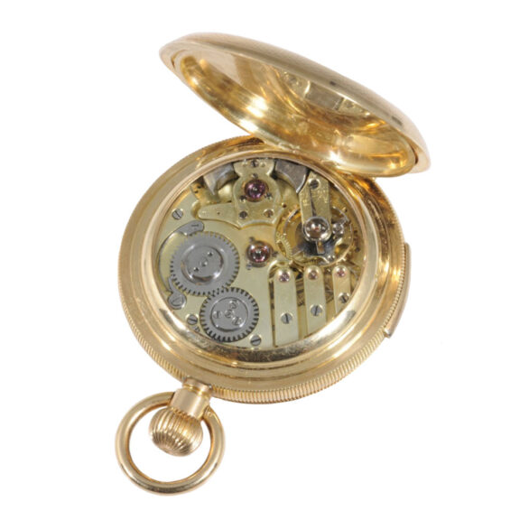 Swiss rose gold hunting cased repeating lever watch Circa 1900 Swiss rose gold hunting cased repeating lever watch Circa 1900