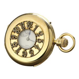 English gold half hunting cased repeating watch Circa 1866