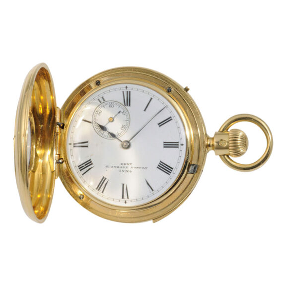 English gold half-hunting cased repeating watch Circa 1866 English gold half-hunting cased repeating watch Circa 1866