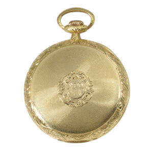 Decorative Swiss 18K gold open faced lever watch Circa 1914