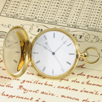 French gold repeating lever with jumping centre seconds Circa 1855