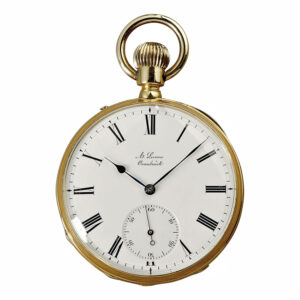 German gold lever watch with unusual crown wind Circa 1875