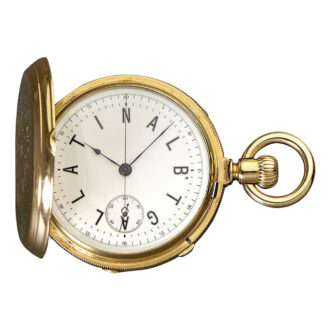 Swiss 18K rose gold hunting cased lever chronograph Circa 1872