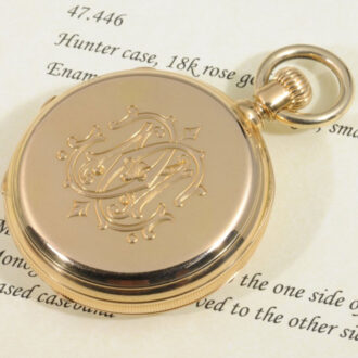 Swiss 18K rose gold hunting cased lever chronograph Circa 1872