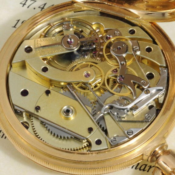 Swiss 18K rose gold hunting cased lever chronograph Circa 1872 Swiss 18K rose gold hunting cased lever chronograph Circa 1872