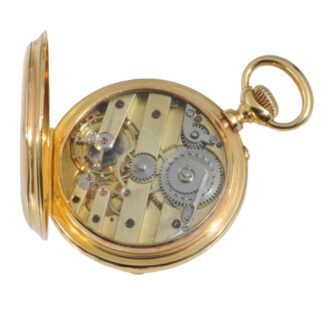 Swiss gold open faced lever with en grisaille dial Circa 1890