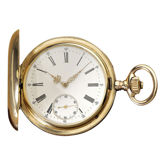 Extremely rare Swiss rose gold hunting cased lever Circa 1891
