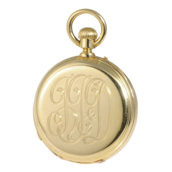 Swiss 18K gold open faced repeating lever watch Circa 1875 Swiss 18K gold open faced repeating lever watch Circa 1875