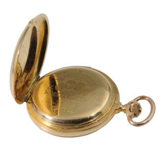 Swiss 18K gold hunting cased repeating lever Circa 1897