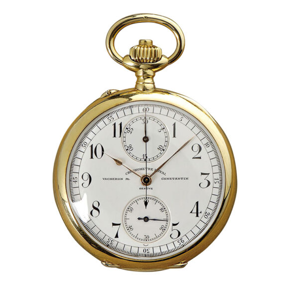 Swiss 18 carat gold chronometer with chronograph Circa 1915 Swiss 18 carat gold chronometer with chronograph Circa 1915