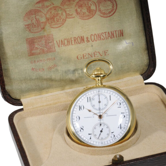 Swiss 18K gold chronometer with chronograph Circa 1915 Swiss 18K gold chronometer with chronograph Circa 1915
