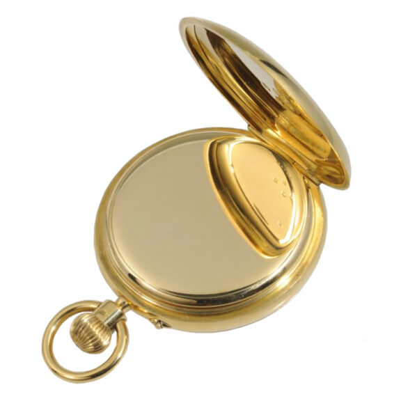 Fine English 18K gold half-hunting cased lever watch Circa 1902 Fine English 18K gold half-hunting cased lever watch Circa 1902