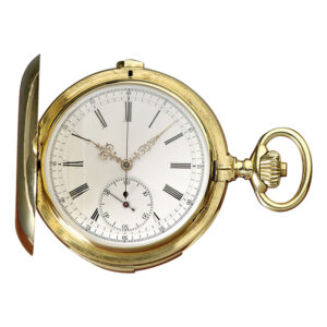 Swiss gold hunting cased repeating chronograph Circa 1880