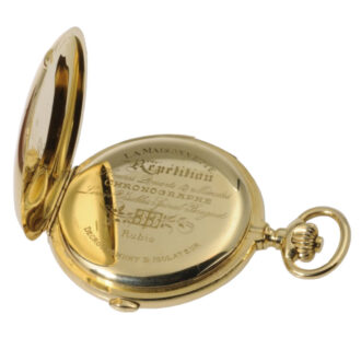 Swiss gold hunting cased repeating chronograph Circa 1880