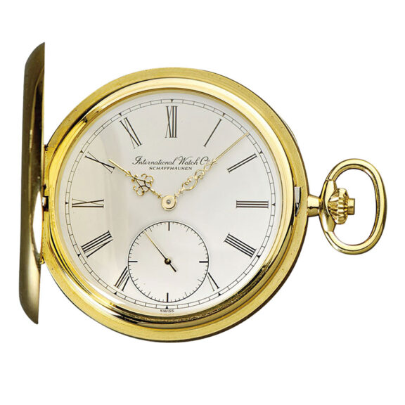 Swiss 18K gold hunting cased lever pocket watch Circa 1970