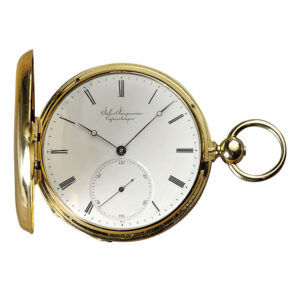 Danish 18K gold hunting cased lever pocket watch Circa 1849