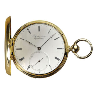Danish 18K gold hunting cased lever pocket watch Circa 1849