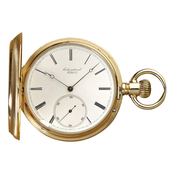 Swiss 18 Carat rose gold hunting cased lever watch Circa 1890