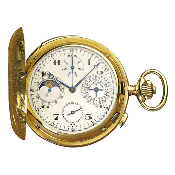 Swiss gold complicated lever for the Spanish market Circa 1890 Swiss gold complicated lever for the Spanish market Circa 1890