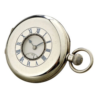 Swiss silver half-hunting cased lever pocket watch Circa 1938
