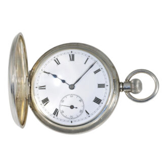 Swiss silver half-hunting cased lever pocket watch Circa 1938 Swiss silver half-hunting cased lever pocket watch Circa 1938