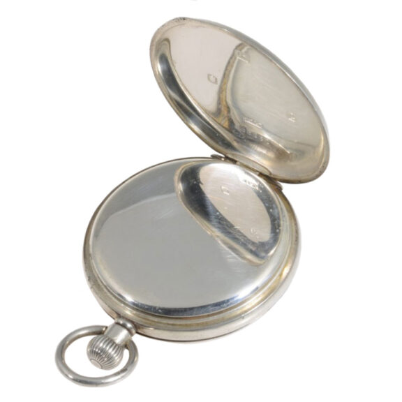 Swiss silver half-hunting cased lever pocket watch Circa 1938 Swiss silver half-hunting cased lever pocket watch Circa 1938