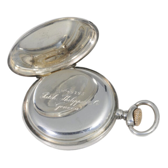 Historically interesting Swiss silver half-hunting cased lever Circa 1882 Historically interesting Swiss silver half-hunting cased lever Circa 1882