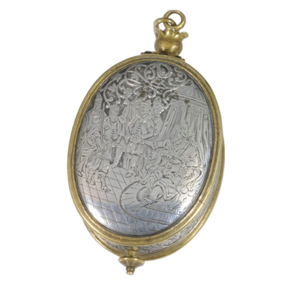 Extremely rare French pendant watch with biblical scenes Circa 1630 Extremely rare French pendant watch with biblical scenes Circa 1630